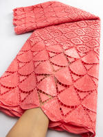 Tela De Encaje Africano Guipure Con Lentejuelas Soluble En Agua Para Mujer Vestidos De Boda Y Fiesta TY3607 100% Poliéster 120CM - details 24