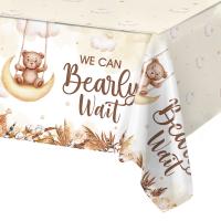 Mantel Desechable De Plástico Con Patrón De Oso Para Fiesta De Cumpleaños Temática De Oso Decoración Para Bebé Y Niños Mantel De Fiesta De Cumpleaños - details 1