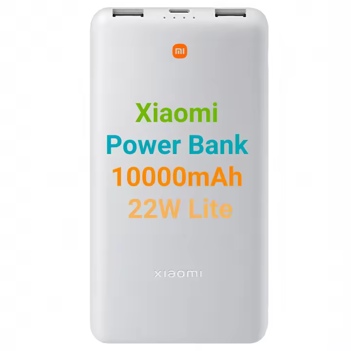 Xiaomi Power Bank 10000mAh 22W Lite - Batería portátil ligera con carga rápida 22.5W, 3 puertos y apta para llevar en avión