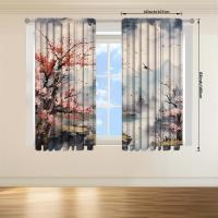 2pcs Cortina De Pared Paisajística Para Decoración De Hogar Tratamiento De Ventana Para Dormitorio Oficina Cocina Sala De Estar Con Bolsa De Rodamiento - details 11