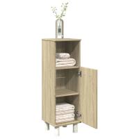 vidaXL Armario de baño madera contrachapada roble marrón 30x30x95 cm en color Marrón roble/Roble artisan/Blanco brillante y más | almacenamiento funcional diseño moderno para baño dormitorio sala - details 8