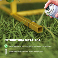 Outsunny Arco de Jardín de Metal para Rosas Arco de Boda con Recubrimiento en Polvo Resistente a la Intemperie para Plantas Trepadoras para Decoración Patio Terraza 120x40x220 cm Dorado - details 4