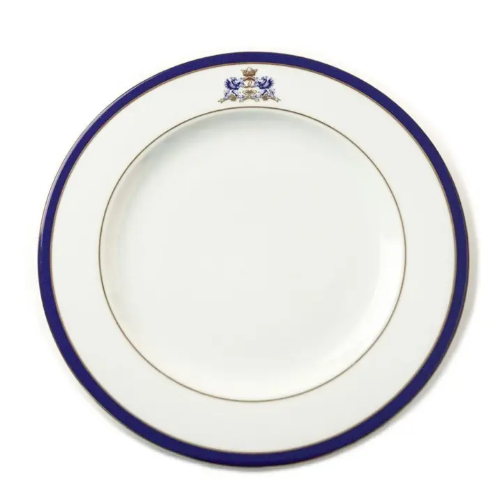 Crc - Platos de Porcelana Blancos y Azules de 30 Cm ø | Modelo Duisburg - 1