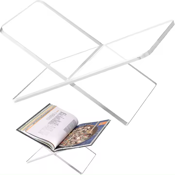 Acrylic Book Holder, Clear Acrylic Book Holder, Open Large Book Display Stand Transparent Sturdy Book Reading Stand Art Book - 1
