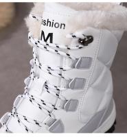 Botas De Tobillo Para Mujer Invierno Calor No Derrapante Negras Botas De Nieve Con Cordones Chaussures Femme Botines Mujer Planas - details 5