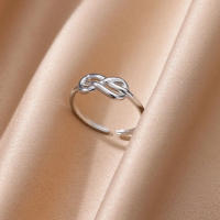 Anillo Ajustable De Acero Inoxidable Con Símbolo Infinito Para Mujer Color Oro Resistente Al Agua Joyería De Boda Regalo Clásico Irregular - details 2