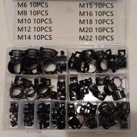 Kit De 100 Piezas De Abrazaderas De Tubo Para Combustible Aceite Agua Negro Q673B 6-17/6-22mm Clip De Spring De Vacío Metal Estándar Para Reparación De Plomería - details 1