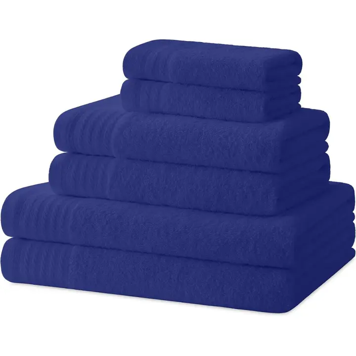 juego de toallas azul marino 100%algodon 500gsm-,Color Liso,Suave, Absorbente - 1