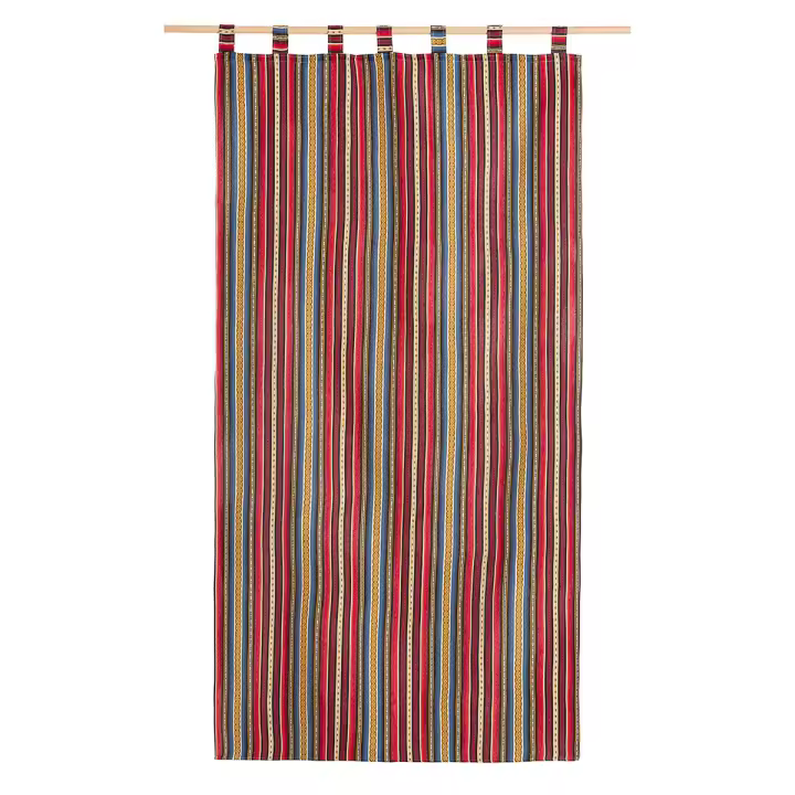 Lanovenanube - Cortina alpujarreña con trabillas RAYAS Nº40 de 140x260 cm, Cortina de puerta exterior - 1