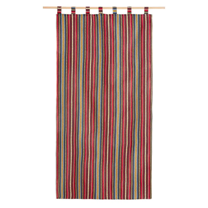 Cortina alpujarreña con trabillas RAYAS Nº40 de 140x260 cm, Cortina de puerta exterior, de Lanovenanube - 1