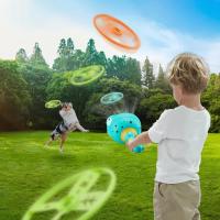 Juguetes para Exterior, lanzador de Frisbee, 2 lanzadores con discotecas, juego familiar al Aire Libre, Gift para niños y niños de 3 años en Adelante - details 2