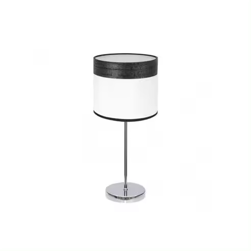 FABRILAMP Lámpara de Mesa Sobremesa Cloe 1xe14 Cromo/blanca-madera Negra 42X18X18 CM - Diseño Moderno - 1