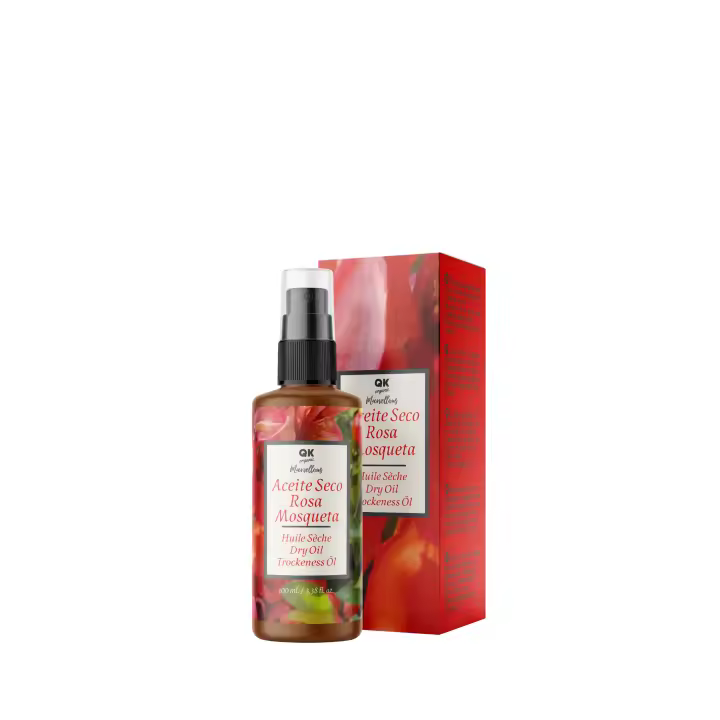 QKnatur: Aceite Seco de Rosa Mosqueta 100ml - Cicatrices, Estrías, Anti-edad - Rápida Absorción para una Piel Radiante - 1
