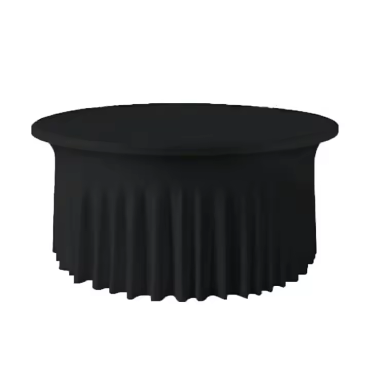1pc Tablecloth Redondo Elástico De Spandex Para Decoración De Fiestas Cumpleaños Baile De Invierno Boda Tamaño Único Color Sólido - 1