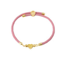 Pulsera De Correa Milanés De Acero Inoxidable Corazón De Amor Para Hombres Y Mujeres Hecho a Mano Ajustable Hilo Rojo - details 5