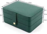 Joyero de viaje, organizador de joyas de viaje, joyero verde para niñas, estuche de viaje para joyas, joyero para mujeres - details 3