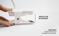 Flexo de Escritorio Blanca con Pinza, 12 LED Ajustables, Iluminación Optimizada - details 1