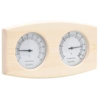 vidaXL Higrotermógrafo y reloj de arena para sauna 2 en 1 madera pino - details 1