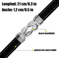 (Lo mejor) pulsera de cuero Joyería de Plata para helbres Regalos para Padres/abuelos Regalos para Navidad Regalos para San Valentín - details 1