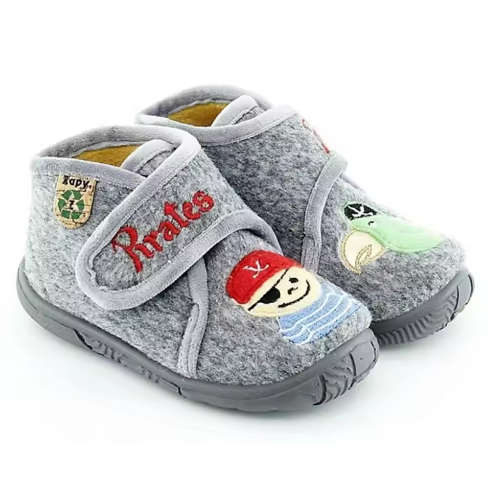 Zapatillas Zapy Casa Gris Pirata y Loro - Cómodas para el Hogar - 1