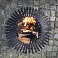 Esschert Design Brasero esfera enrejada acero al carbono negro FF400 - details 4