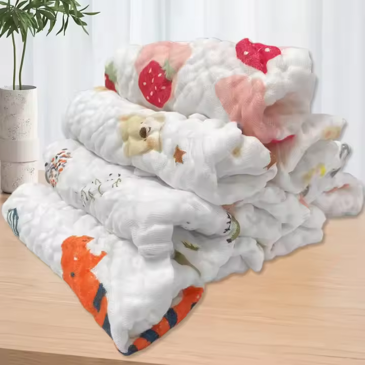 Toallas De Rostro Para Bebé 5pcs Pañales Muselina Naturales Suaves Para Recién Nacidos Telas De Burp Para Niños Y Niñas - 1