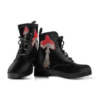 SP Botas Martin with Cordones y estampado de hongos con tendencia de Grafiti personalizadas de otoño E Invierno, BOTAS Cortas para Mujer. - details 2