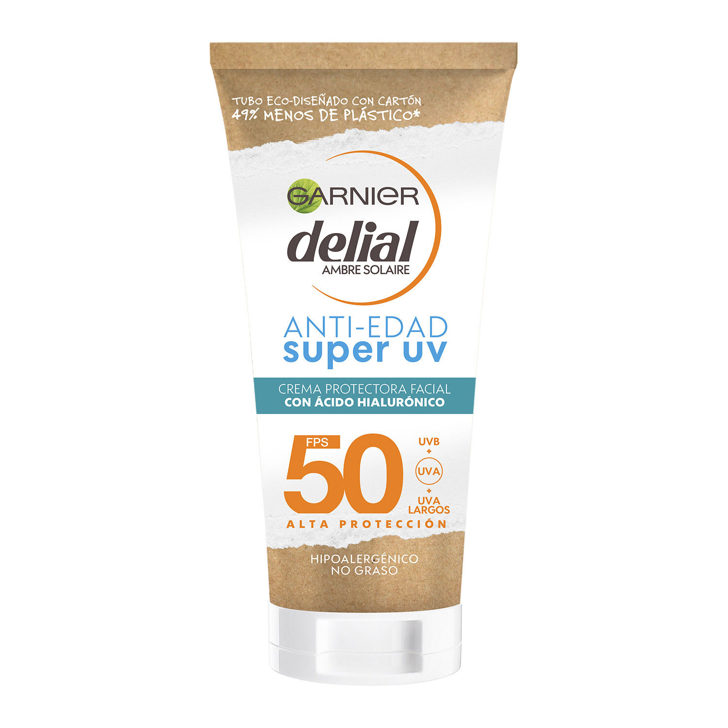 Garnier Delial SUPER UV FPS50+ Crema Anti Edad Protectora Diaria con Ácido Hialurónico - 50ML