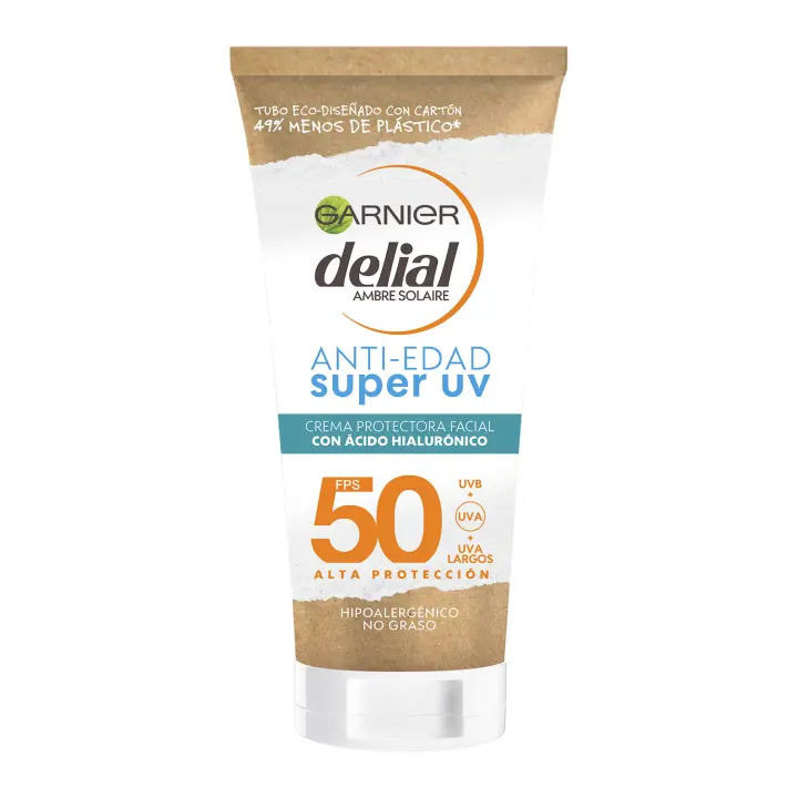 Garnier Delial SUPER UV FPS50+ Crema Anti Edad Protectora Diaria con Ácido Hialurónico - 50ML - 1