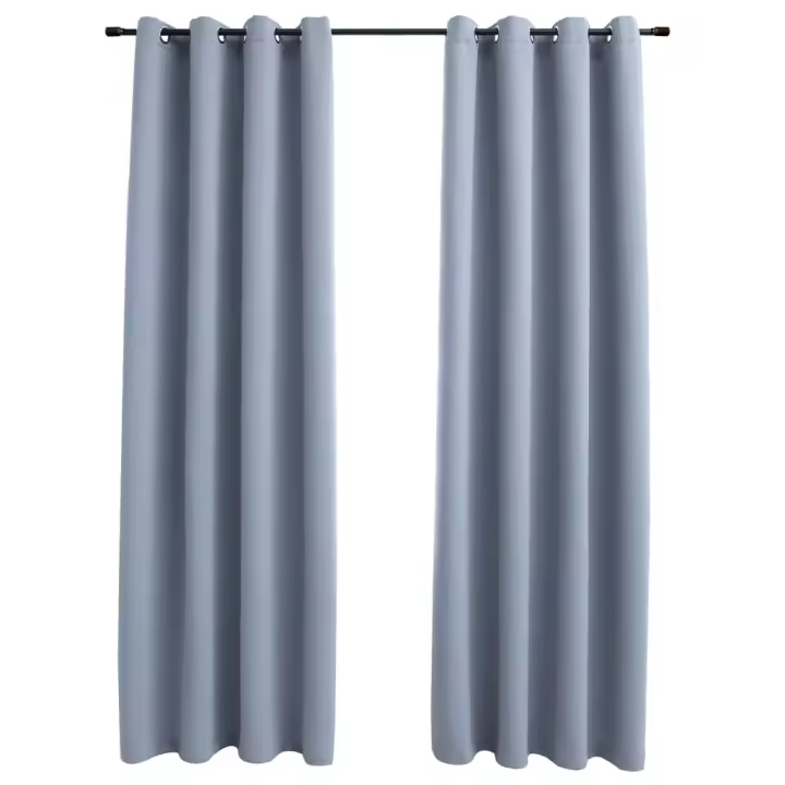 vidaXL 2x Cortinas Opacas con Anillas Metal 140x175cm Decoración Hogar Color Beige,  Negro,  Gris y mas - 1
