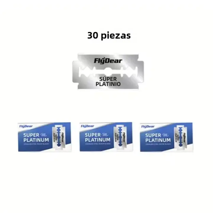 Juego de afeitar de pelo y Barba de Doble Filo, afeitar de Barba Clásica tradicional para hombre, máquina de afeitar de seguridad para accesorios de estilismo de peluquero - 1