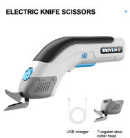 Tijeras Eléctricas Inalámbricas Recargables Portátiles Para Corte De Telas Papel Tapete PVC Y Cuero Herramientas De Corte - details 6