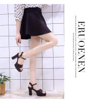 Sandalias De Plataforma Alta Para Mujer Con Hebilla Y Diseño De Boca De Pez Zapatos De Tacón Alto Casual Material PU - details 29