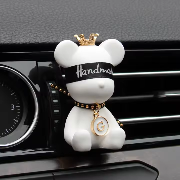 Perfume De Coche Diffusor De Aire Acondicionado Adornos De Gypsum Para Decoración Del Interior Del Vehículo Con Joyería Oso Aromaterapia - 1