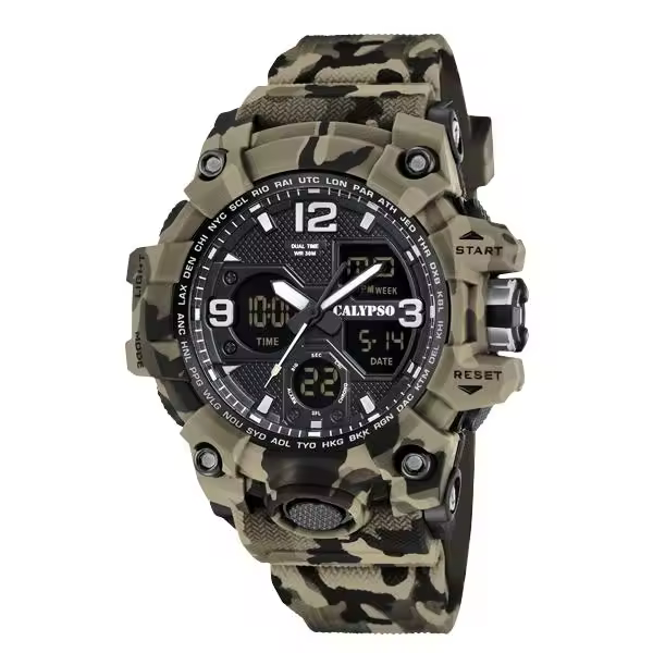 Reloj Calypso Hombre X-Trem Camuflaje Caucho Marrón K5855/1 - 1