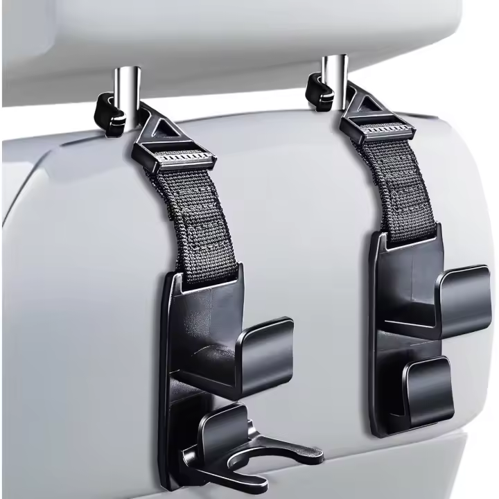 Ganchos para reposacabezas de coche, colgador de bolsos, soporte para reposacabezas, organizador de asiento de coche, detrás del asiento, gancho para colgar bolsos o carteras - 1