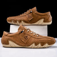 Zapatos Planos Casuales Para Hombres Hechos a Mano En Cuero PU Cómodos Mocasines Transpirables Zapatillas De Exterior - details 12