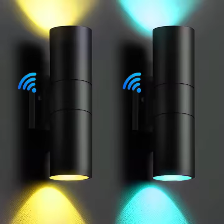 Luz led de pared para exteriores, luz de pared arriba y abajo, luz de pared de un solo cabezal, luz de pared redonda creativa de aluminio de doble cabezal - 1