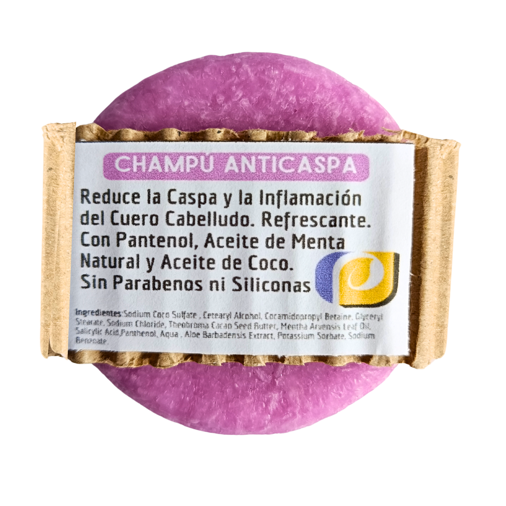Champú Sólido Anticaspa. Pumarshop Cinnia Natura. Sin Parabenos Ni Siliconas. Apto Veganos. Elimina el Picor y Regula la Caspa. Brillo y Volumen.