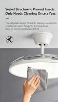 Ventilador de techo retráctil delgado de 48 pulgadas, ventilador de techo de perfil bajo con espectro completo, luz y control remoto, ventilador moderno blanco para comedor, sala de estar y dormitorio, aspas retráctiles, 6 velocidades, regulable, reversib - details 6