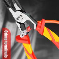 Alicates VDE LiTuiLi De 8 Pulgadas Para Desconexión De Cables Aislados Herramienta Profesional Para Electricistas Cortador De Cables Y Crimpadora - details 2
