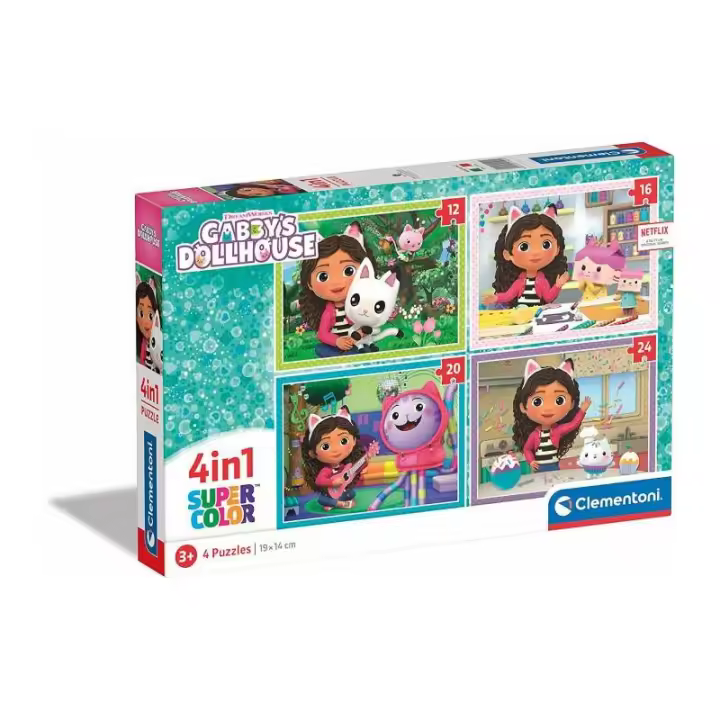 GABBY S DOLLHOUSE 4 PUZZLES PROGRESIVOS DE CLEMENTONI - 1
