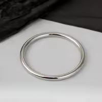 Pulsera De Acero Inoxidable Impermeable Para Mujer Con Plata De Oro Polido Y Superficie Lisa Cuff Bangles Abrochable Joyería Clásica - details 0