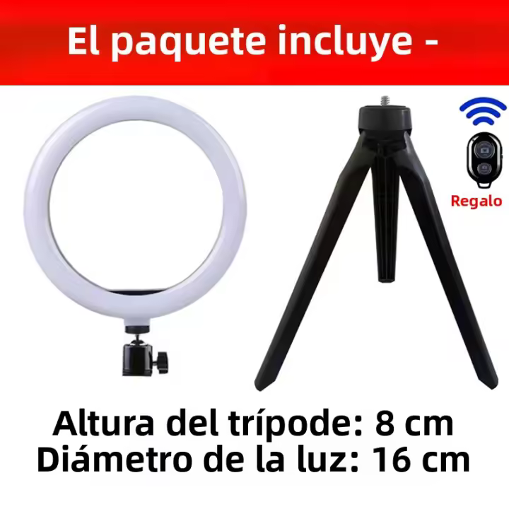 AILEHKUO Luz De Anillo Para Autofotografía LED Portátil Con Trípode Y Soporte Para Teléfono Iluminación De Rellenado Remota Para Videos De TikTok Y Streaming En Vivo - 1