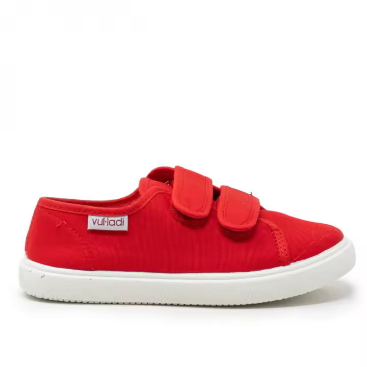 Zapatillas de lona niña VULLADI 445-051 SNEAKERS DOS VELCROS PIQUE ROJO 31569 24V - 1