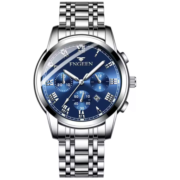 Reloj De Pulsera De Lujo Para Hombre BINBONG 2023 Reloj De Cuarzo Deportivo Resistente Al Agua Con Fecha Y Manos Luminosas Correa De Acero Inoxidable Estilo Casual - 1