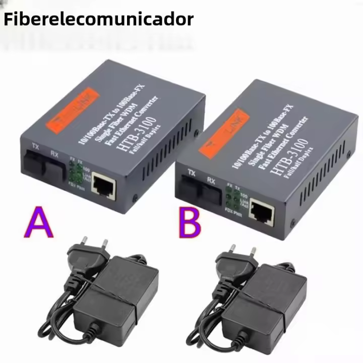Convertidor De Medios HTB-3100 Modo Único Puerto SC 25KM Suministro De Energía Externa 10/100M Tamaño 95*75*25mm - 1