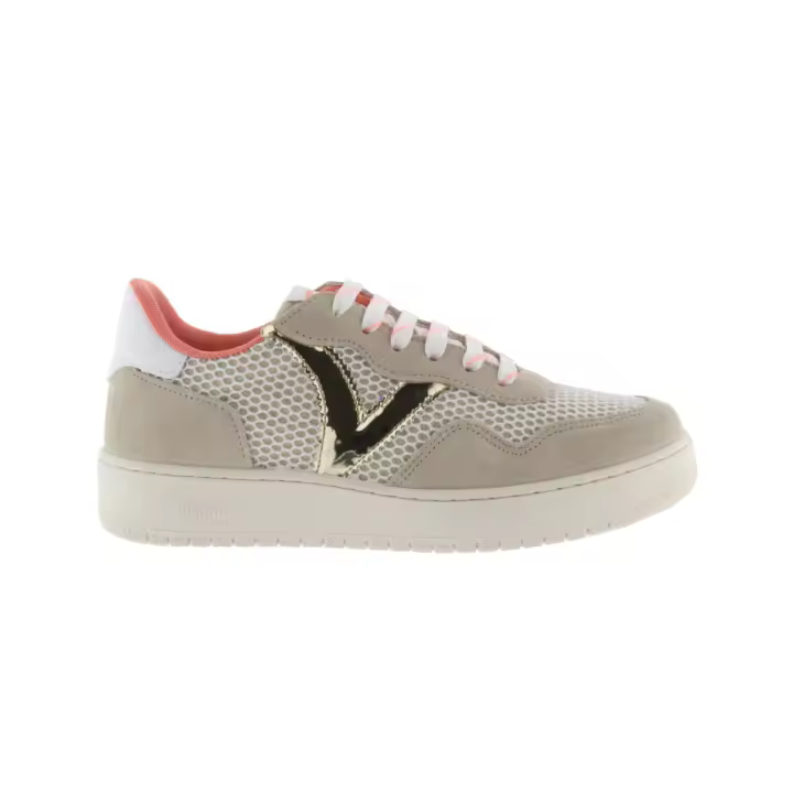 Victoria Madrid Zapatillas de rejilla con piezas de serraje al tono y logotipo metalizado 1258270 - 1