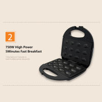 Máquina para hacer waffles multifunción 3 en 1, máquina eléctrica para hacer galletas y pasteles de nueces, adecuada para 12 piezas de pastel de galletas de nueces, sartén antiadherente, productos adecuados: pastel de nueces, pan de desayuno, waffles de n - details 3