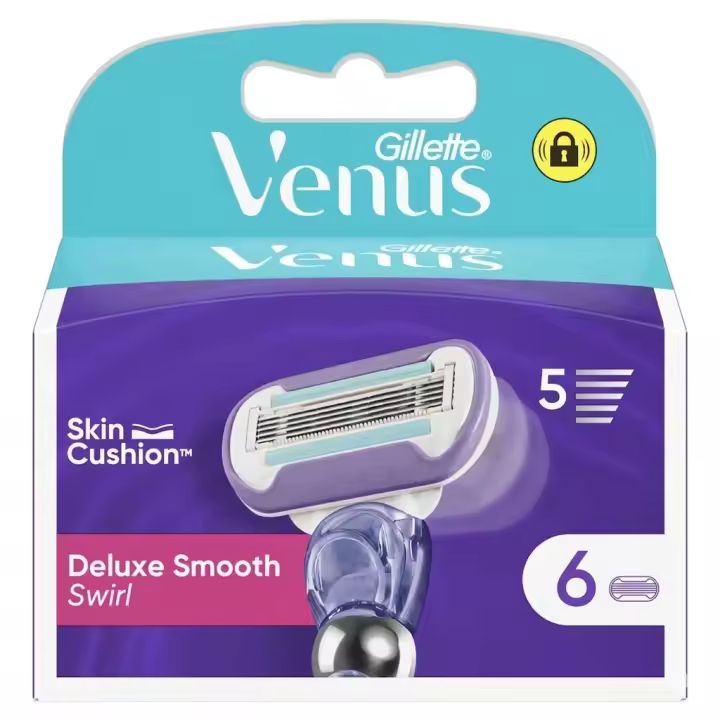 Gillette Venus Deluxe Smooth Swirl: 6 Cuchillas de Recambio - 1